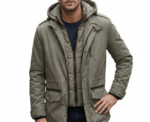Damat Long Sleeve Fild Double Layer Beige Hooded Jacket - Image 