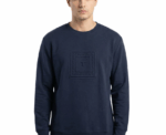 Damat Long Sleeve Navy Sweater With Front Design - Image 