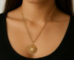 Natural Stone Geometric Necklace - Image 