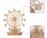 Ferris Wheel With Music Box 3D Mechanical Wooden Puzzle Large - Image 
