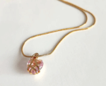 Rose Crystal Heart Necklace - Image 