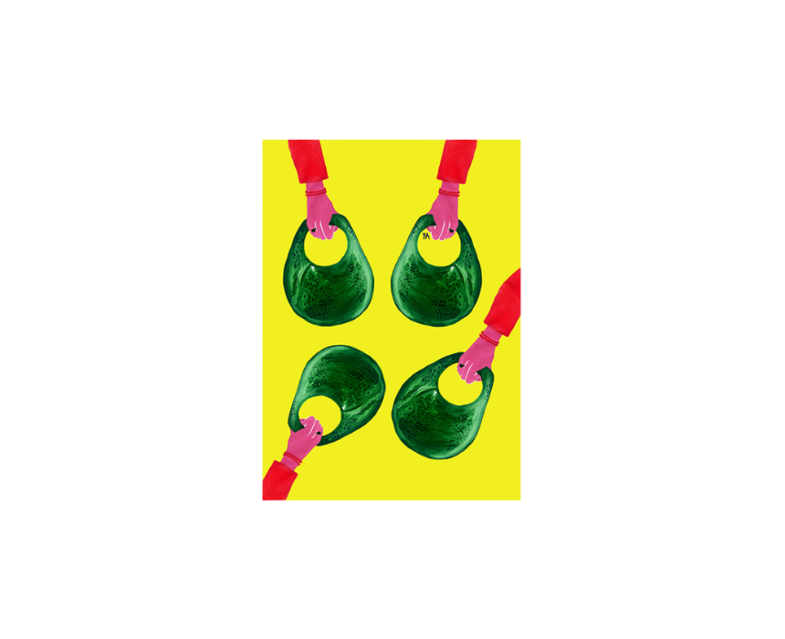 42 Kaak Art Print in Yellow (15x21cm) - Image 1