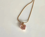 Rose Crystal Heart Necklace - Image 