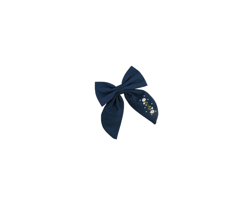 5 Navy Denim Bow - Image 1
