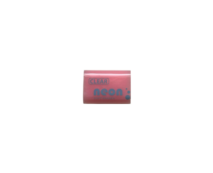 9 Clear Neon Soft Eraser in Pink - Image 1
