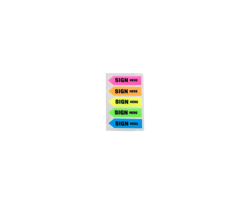 92 Deli Sticky Note Sign Here 5 Colors - Image 1
