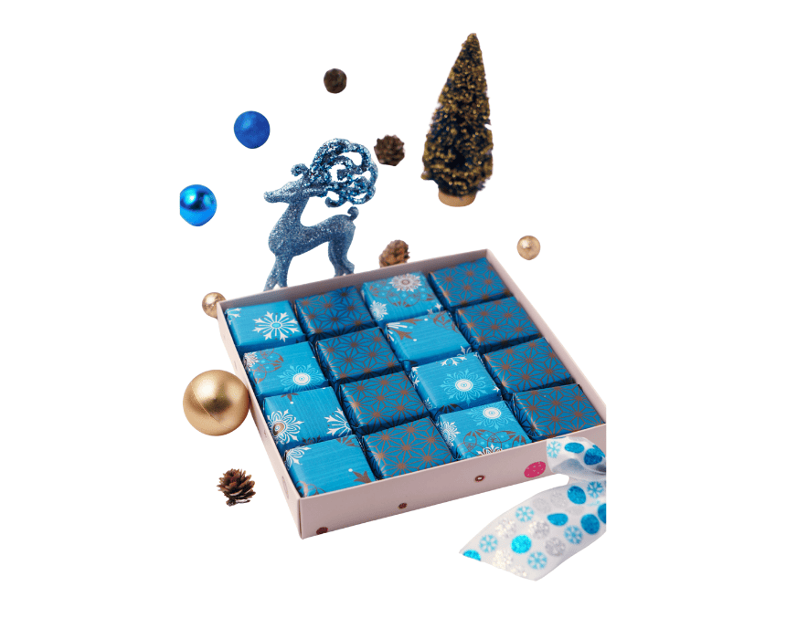 Blue & White Snowflakes chocolate box Blue And White Snowflakes Chocolate Box - Image 1