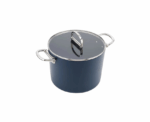Ceramic Non Stick Stock Pot 25cm with Lid in Blue - Image 