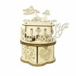 Jade Rabbit Rotational Music Box 3D Mechanical Wooden Puzzle
