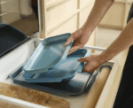 Non Stick Baking Tray Set 3 Piece in Blue - Image 