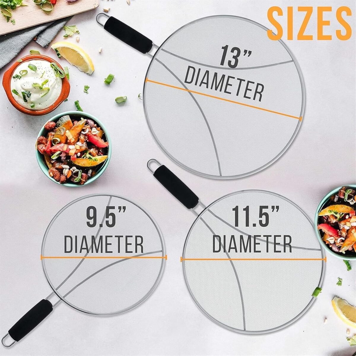 Stainless Steel Screen Splatter Set of 3 - Image 