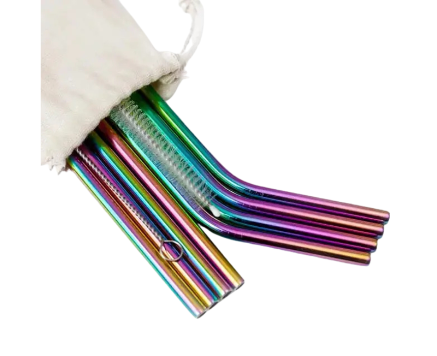 Stainless Steel Straws Set 3 Piece 2 Stainless Steel Straws Set 3 Piece - Image 1