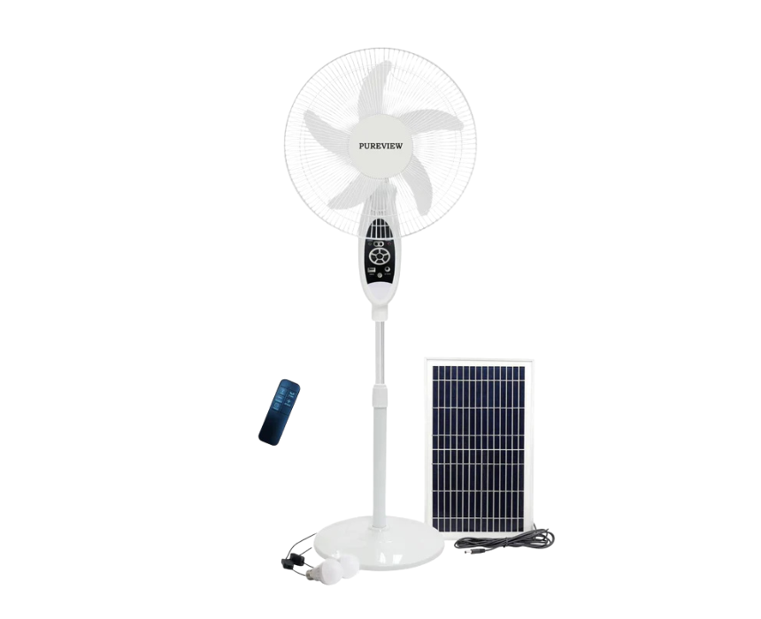 Stand Fan With Solar Panel And Remote Control Stand Fan With Solar Panel And Remote Control - Image 1