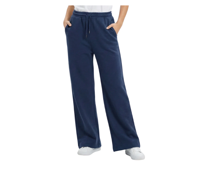 Untitled design (1) Navy Jogging Fleeced Wide Leg - Image 1