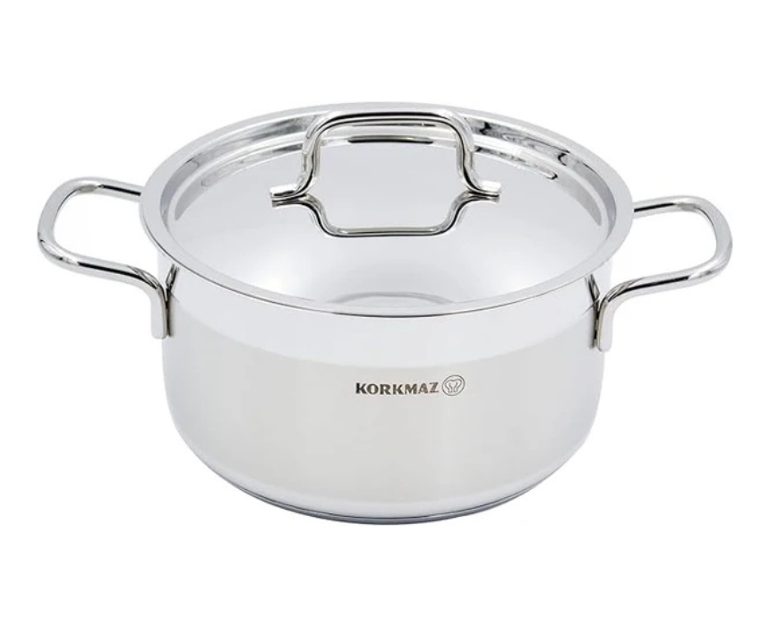 Untitled design Korkmaz Alfa Stainless Steel Low Casserole 26cm - Image 1