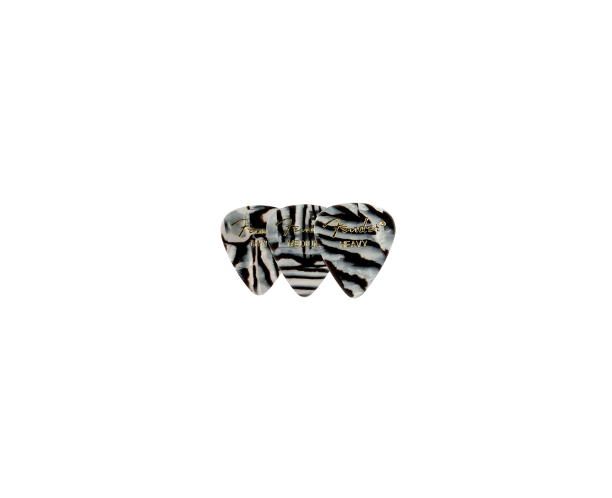 Untitled design Fender Zebra Graphic Picks, 351 Shape - 12 Pack (Multiple Sizes Available) - Image 1