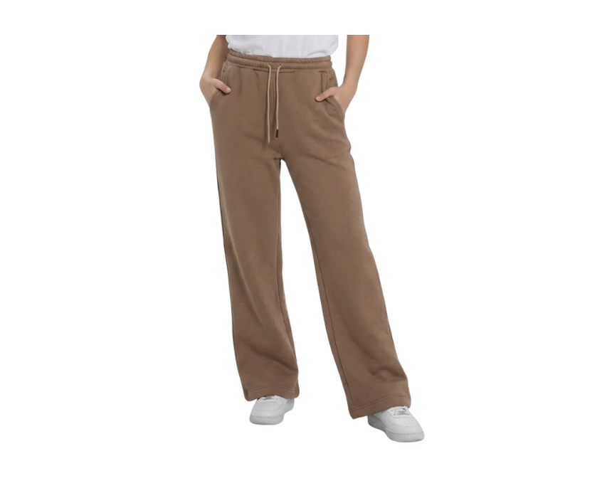 Untitled design (2) Brown Jogging Fleeced Wide Leg - Image 1