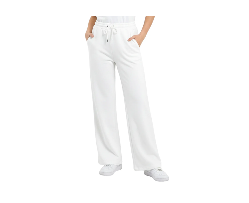 Untitled design White Jogging Fleeced Wide Leg - Image 1