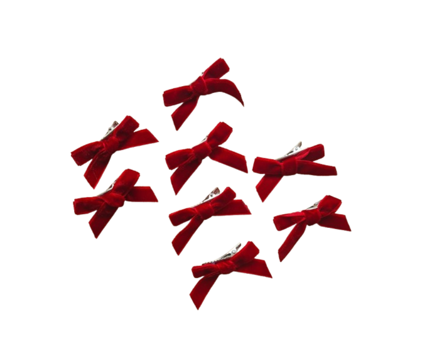Untitled design (3) Mini Red Bowknot Clips Pack of 4 - Image 1