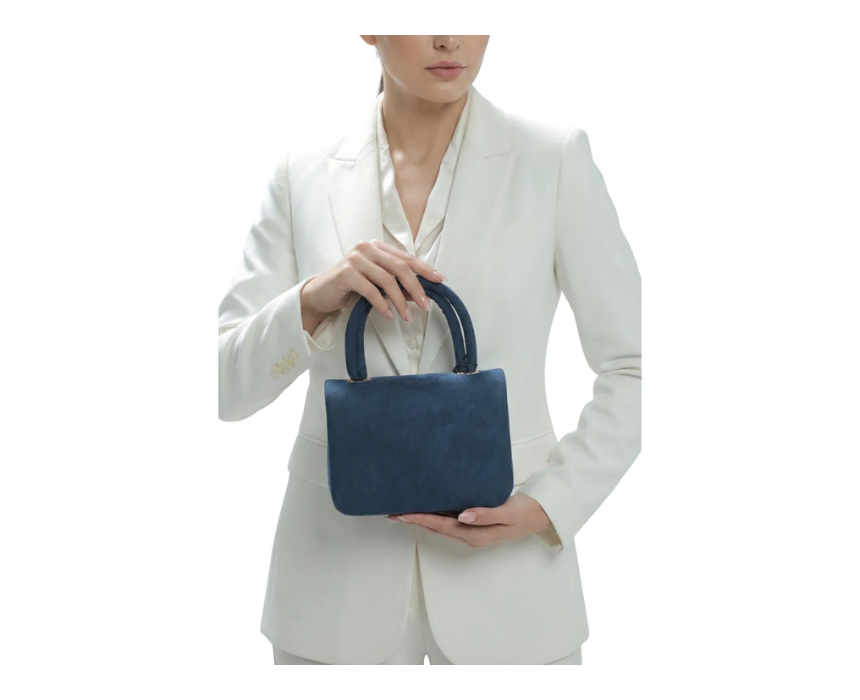 Untitled design (6) Top Handle Navy Bag - Image 1