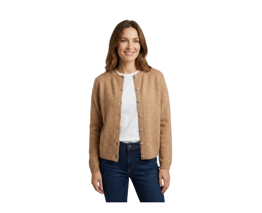 Untitled design (6) Long Sleeved Brown Buttoned Pullover - Image 1