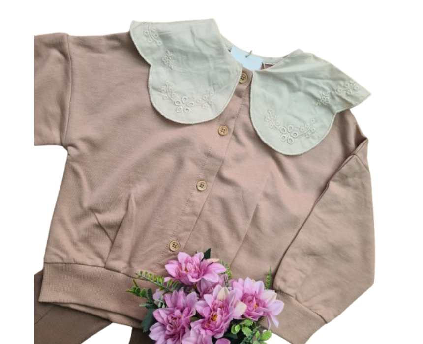 Untitled design (7) Embroidered Collar Cardigan - Image 1