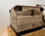 Wood Storage Box with Steel Accents – Modern Decorative Design - Image 