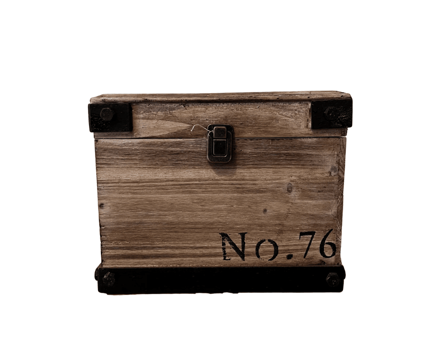 Wood Storage Box with Steel Accents – Modern Decorative Design Wood Storage Box with Steel Accents – Modern Decorative Design - Image 1