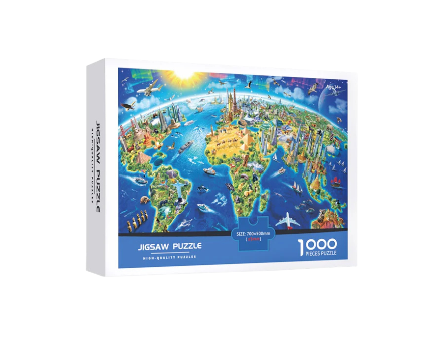 1 World Landmarks Map Jigsaw Puzzle 1000pcs 70*50cm - Image 1