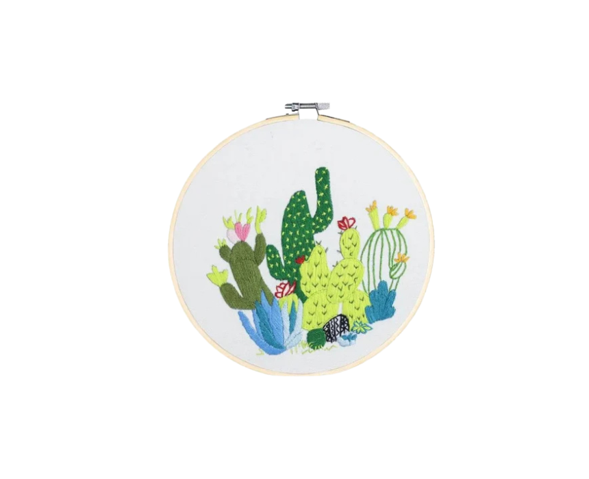 1 Cactus Garden V1 Embroidery Kit 20cm - Image 1