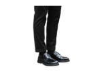 Black Derby Shoes With Double Monk Strap - Image 