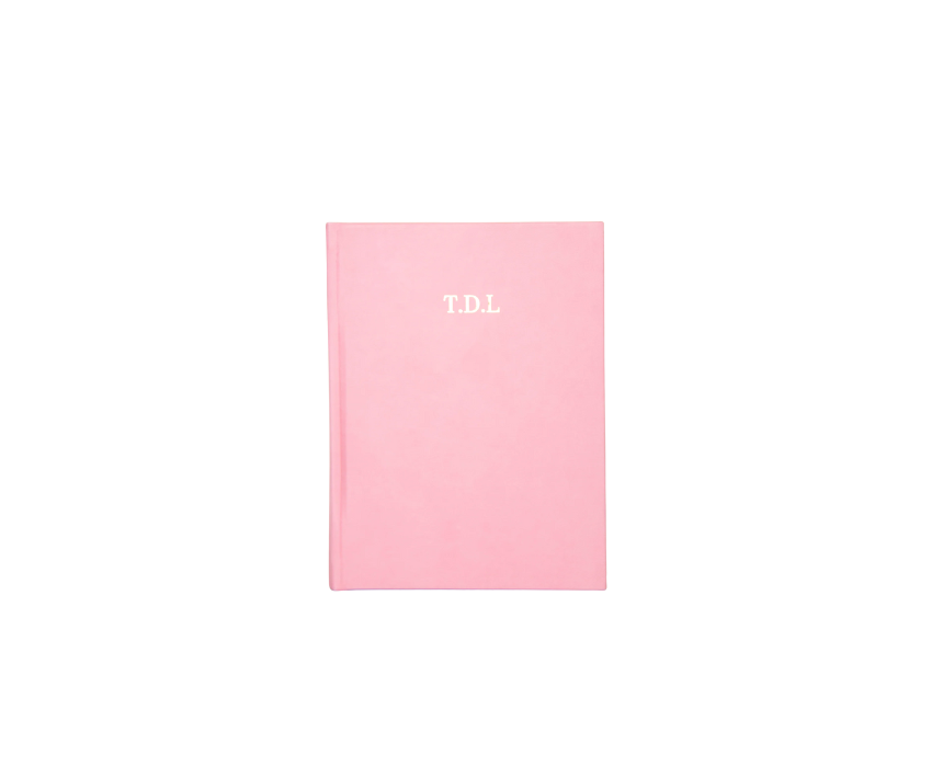 1 (2) Initials Pink Vegan Leather Lined Notebook - Image 1