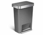 SimpleHuman CW1386CB Rectangular Pedal Bin Plastic Grey 45L - Image 
