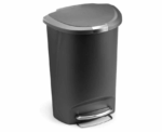 SimpleHuman CW1357 Semi-Round Pedal Bin Plastic 50L Grey - Image 