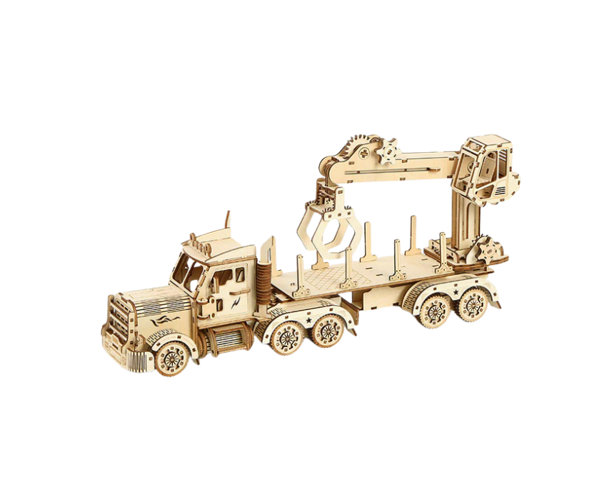 1 The Truck Crane 3D Mechanical Wooden Puzzle Large - Image 1