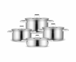 Karaca Valora 8-Piece Stainless Steel Cookware - Image 