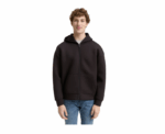 Tom Tailor Relaxed Fit Hoodie Sweat Black Jacket From Scuba - Image 