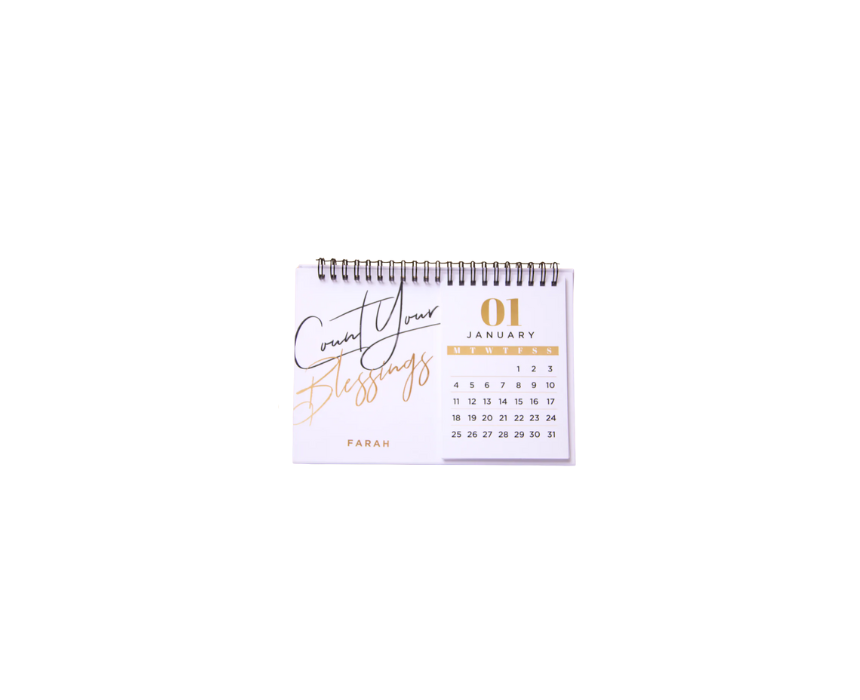 1 Count Your Blessings Foil Desk Calendar - Image 1