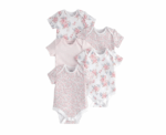 Short Sleeve Bodysuits Pack of 5 in Floral - Image 