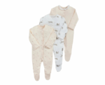 Bunny Floral Sleepsuits Set of 3 - Image 