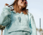 Fuzzy Hoodie in Blue - Image 