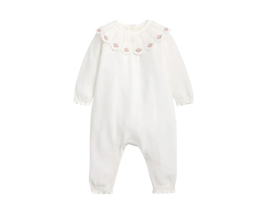 152 Scallop Collar Romper with Frill Trim - Image 1