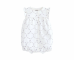 Frill Short Sleeve Romper in Trellis Print - Image 