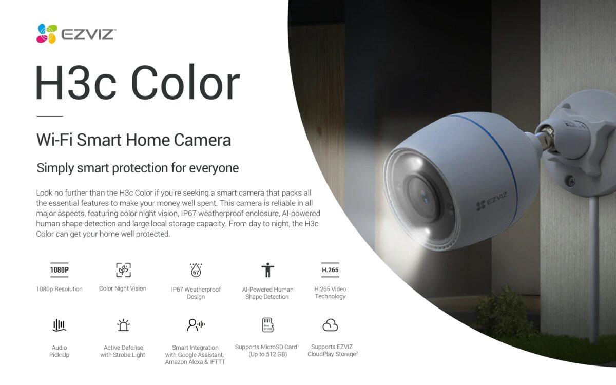 EZVIZ H3c Smart Wi-Fi Outdoor Camera Full HD - Image 