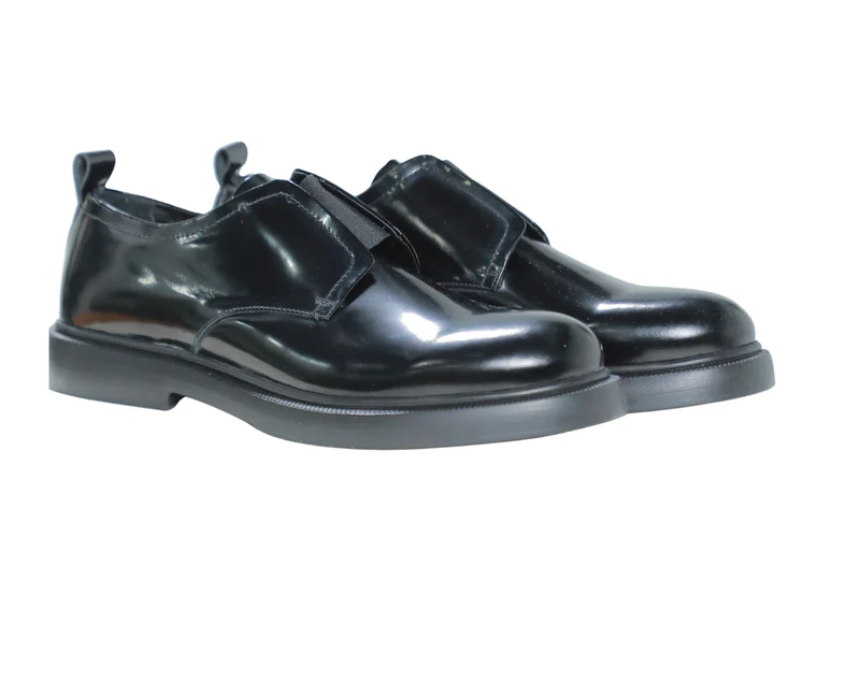 2 Black Derby Shoes With Double Monk Strap - Image 1