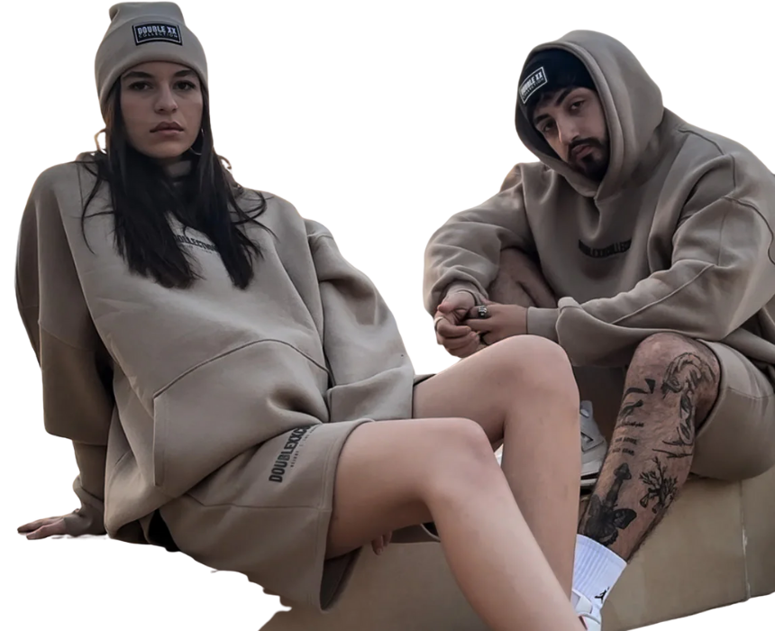 2 Signature Hoodies in Beige - Image 1