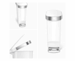 SimpleHuman CW1392 40L Slim Plastic Pedal Bin White - Image 