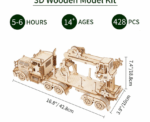 The Truck Crane 3D Mechanical Wooden Puzzle Large - Image 
