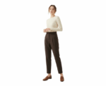 Classy Brown Pant With Side Button To Close - Image 