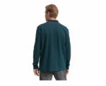 Tom Tailor Long-sleeved Piqué Green Polo with Logo Print - Image 
